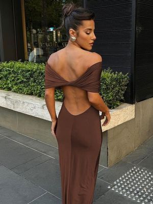 لباس مخصوص یک خط شانه دوپوش کمر کمر زنانه